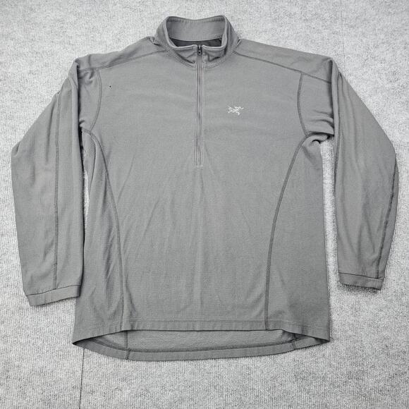 Arcteryx Delta LT FleeceMens XL Gray Half Zip Waffle Hiking Outdoor Lightweight - Picture 1 of 8